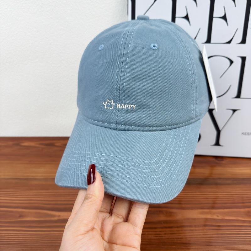 Simple and versatile embroidered letter baseball cap children spring and autumn fashion show face small big head circumference peaked cap men