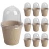 10Pcs Seedling Cup Seed Starter Transparent Lid Cultivation Pot Biodegradable Plant Growing Cup Versatile Gardening Supplies