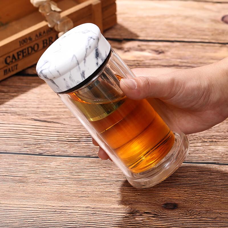 SX Double Wall Glass Tea Infuser Cup
