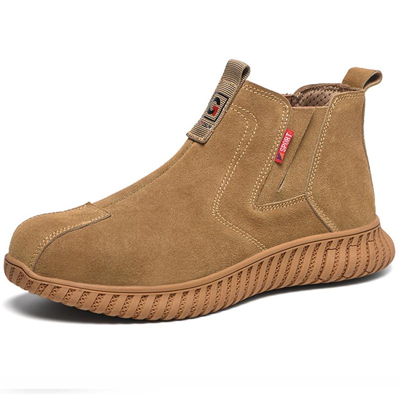 Suede Welder Shoes Men Safety Boots Steel Toe Work Shoes Sneakers Male Anti-Smash Anti-Slip Work Boots Men Safety Shoes Footwear
