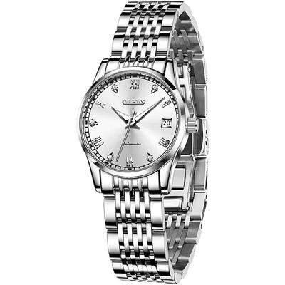 Women's Watch Easy To Read Bracelet Mechanical Watch - Luxury Stainless Steel - Calendar 3ATM Waterproof Luminous Gold/Silver