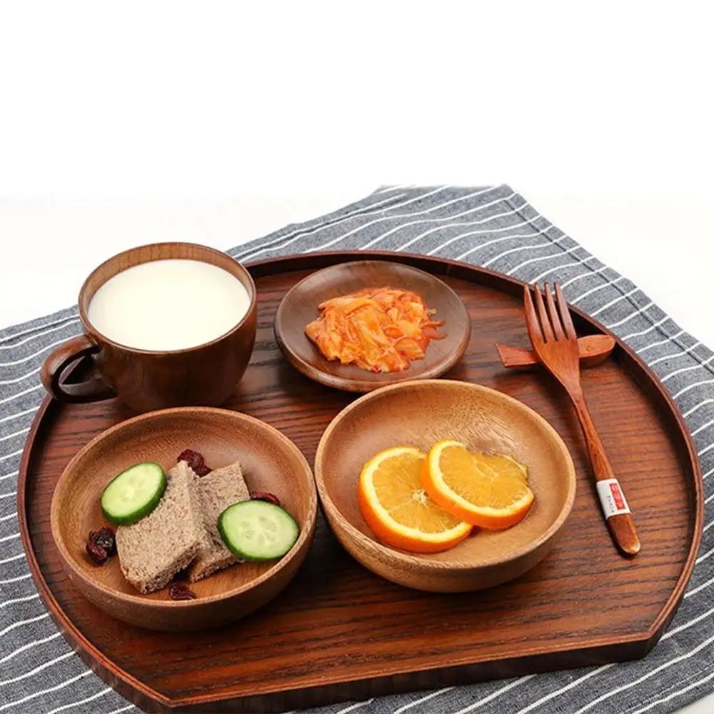 Wooden Serving Tray Half Moon Tray Salad Plate Nuts Bread Storage Dessert Plate for Farmhouse Kitchen Table Living Room Office