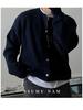 Men's High-End Woolen Cardigan - Round Neck, Autumn/Winter Casual Knitwear