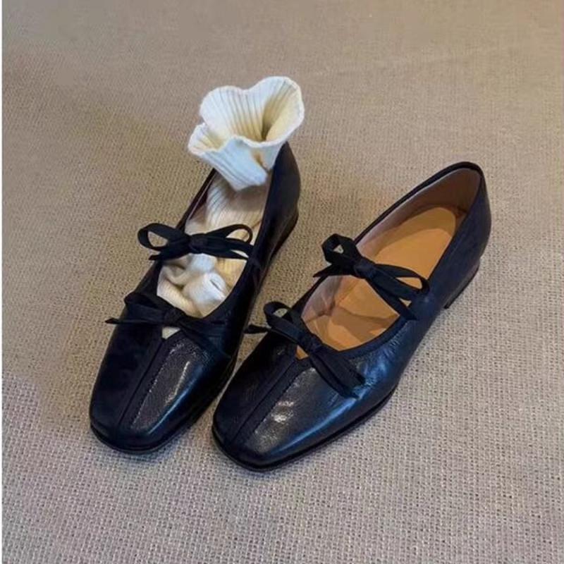 

Hot Selling 2025 New Style Women Flats Loafers Shoes Summer Square Toe Sandals Fashion Woman Sandals Trend Brand Zapato De Mujer 35 чёрный