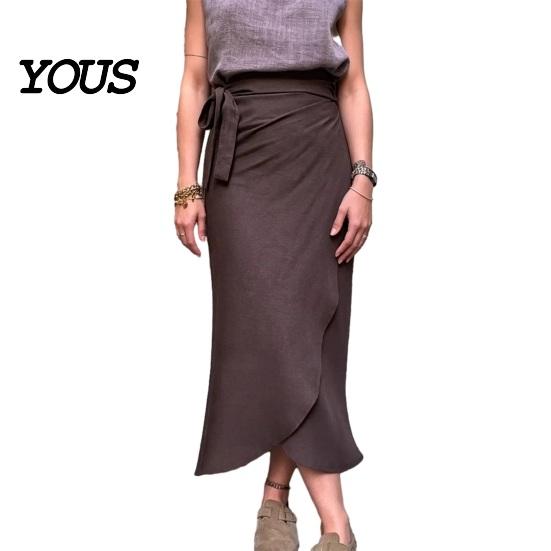 Office Wear Skirt Women Skirt, High Waist Large Hem Midi Irregular Split Slimming for Work Leisure Daily Beach Travel Parties