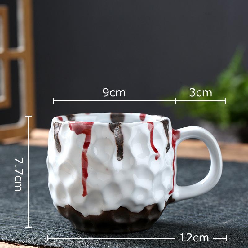 Classical Kiln Porcelain Mugs Hammer Pattern Cup Dining Table Coffee Mug Milk Cups Afternoon Tea Teacup Fruits Juice Container