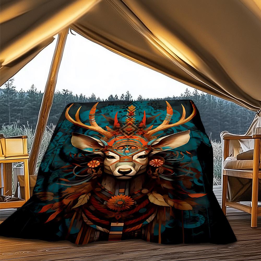

1pc Lion Print Throw Blanket Polyester Fiber, Lightweight Flannel, Soft & Warm, All Season Use for Outdoor, Camping 80x120cm