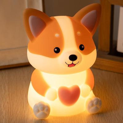 Dog Night Light Cute Night Light Dog Bedroom Lamp Ambient Lighting with Timer 3 Modes for Indoor Dorm Desk Bedside Nursery
