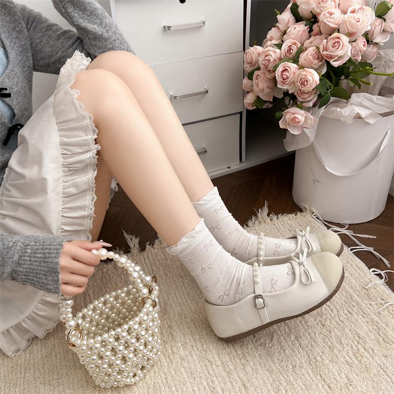 Silver French round head light mouth flat sole shoes women's 2025 new autumn height increase versatile retro Mary Jane shoes