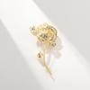 Elegant Zirconia Lotus Brooch: Sophisticated Suit Accessory