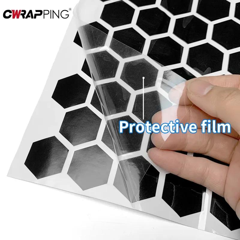 Honeycomb Vinyl Car Stickers Waterproof Scratch-Resistant B-Pillar Cover Self-Adhesive Decals for Auto Exterior Ization