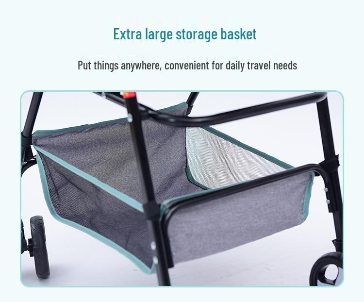 Multifunctional Lightweight Foldable Baby Stroller with High Landscape Design