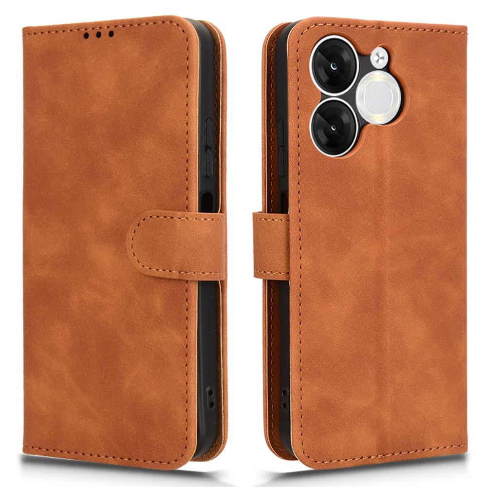 For itel A80 4G Leather Case Skin-Feel Anti-Drop Wallet Flip Phone Cover A