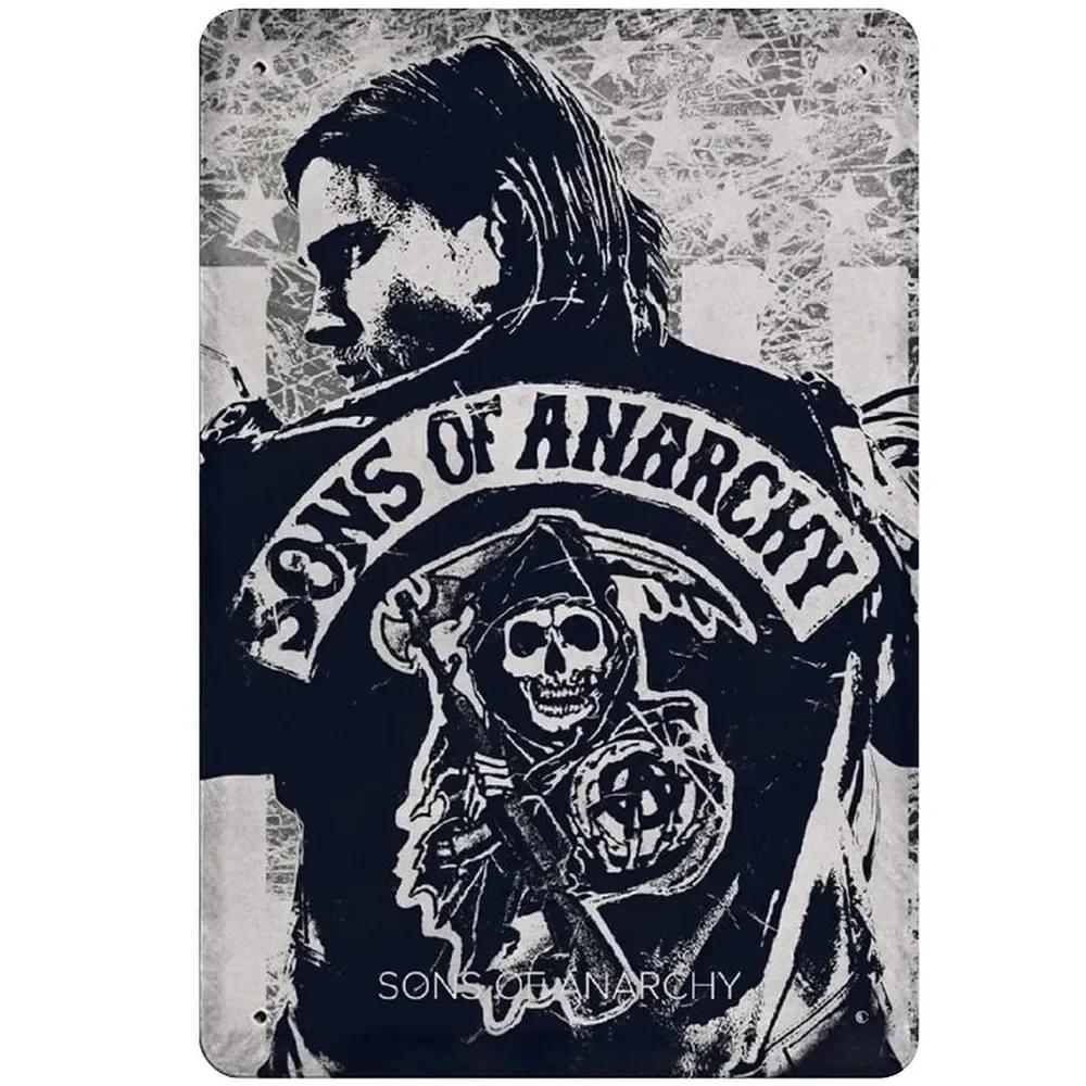 Metall Blechschild Sons of Anarchy Fear The Reaper Plakette Poster Bauernhof Zuhause Café Wanddekoration Vintage Metallplatte 12*8 Zoll