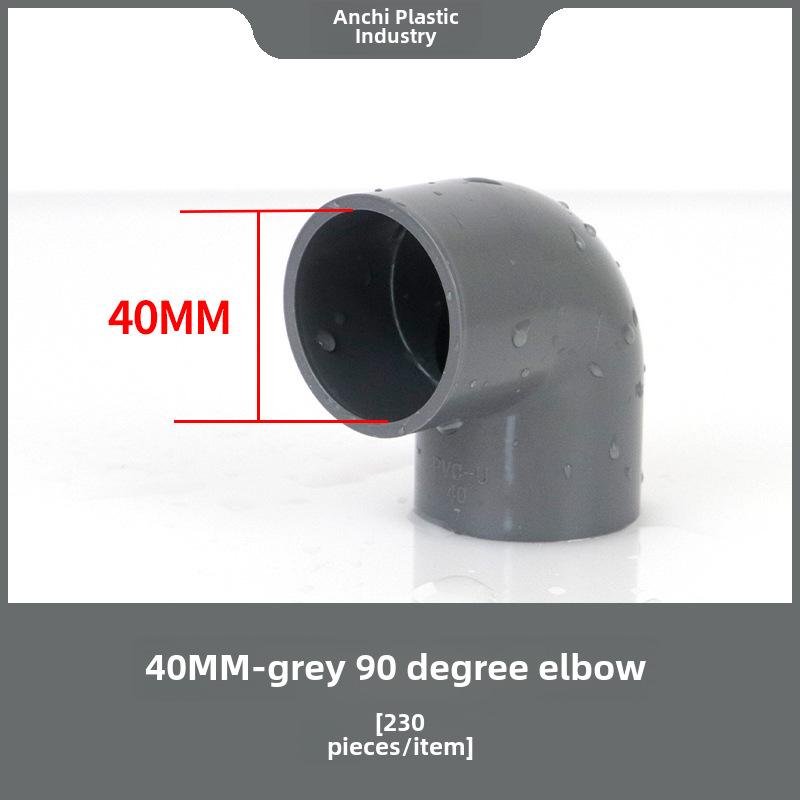 PVC-Wasserrohrverschraubung, rechtwinklig, 90°, selbstklebender Kunststoff, 50 mm