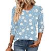 Women's Fashion Three-Quarter Sleeve Crewneck T-Shirt Casual Top for Everyday Wear