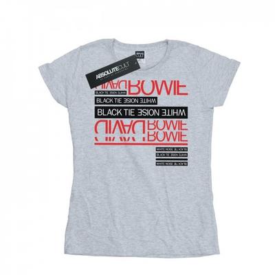 Camiseta de Algodão Preta com Ruído Branco para Mulheres/Senhoras