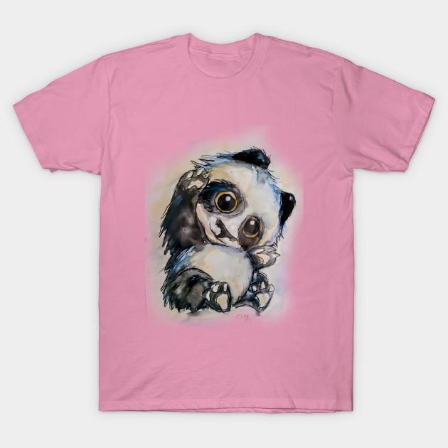 T Shirt Women Cute Watercolour Baby Panda Harajuku Print Kawaii Tshirt Summer Short Sleeve Female T-Shirt Top Tee