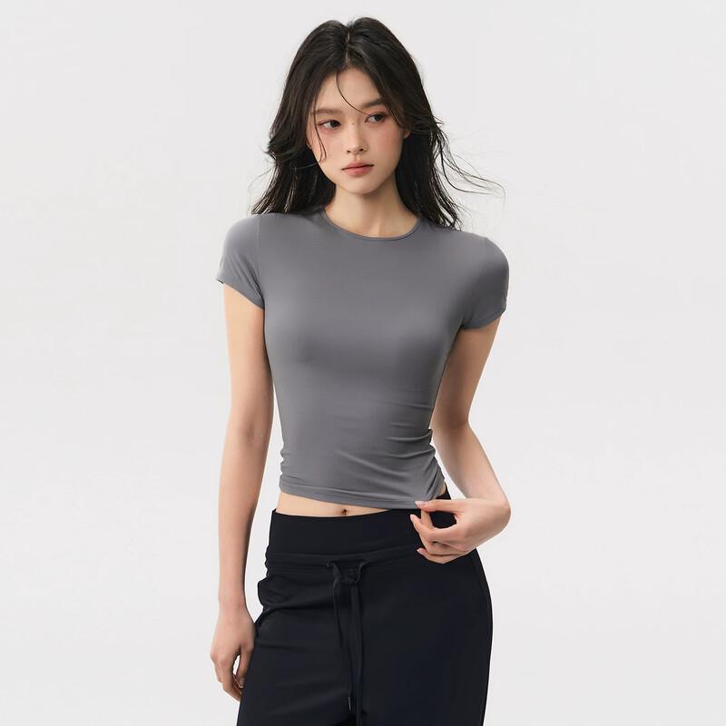 ACKDCS Women s Quick-Dry Yoga & Fitness Short-Sleeve Top L