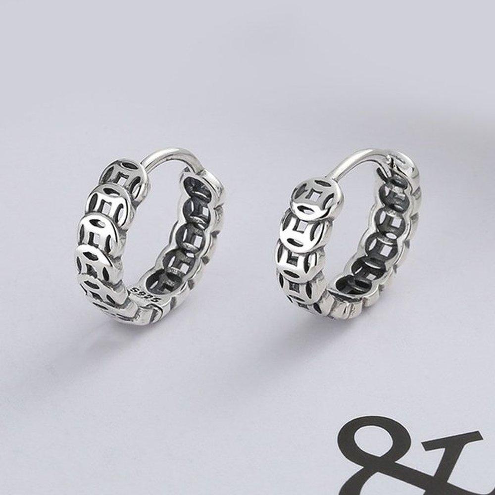 925 Sterling Silver Ron Circle Ring E006 Ring Earrings (Wfgjerg)