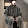 Men's Stand-Collar Woolen Coat - American Silhouette, Heavyweight Short Jacket for Spring/Autumn