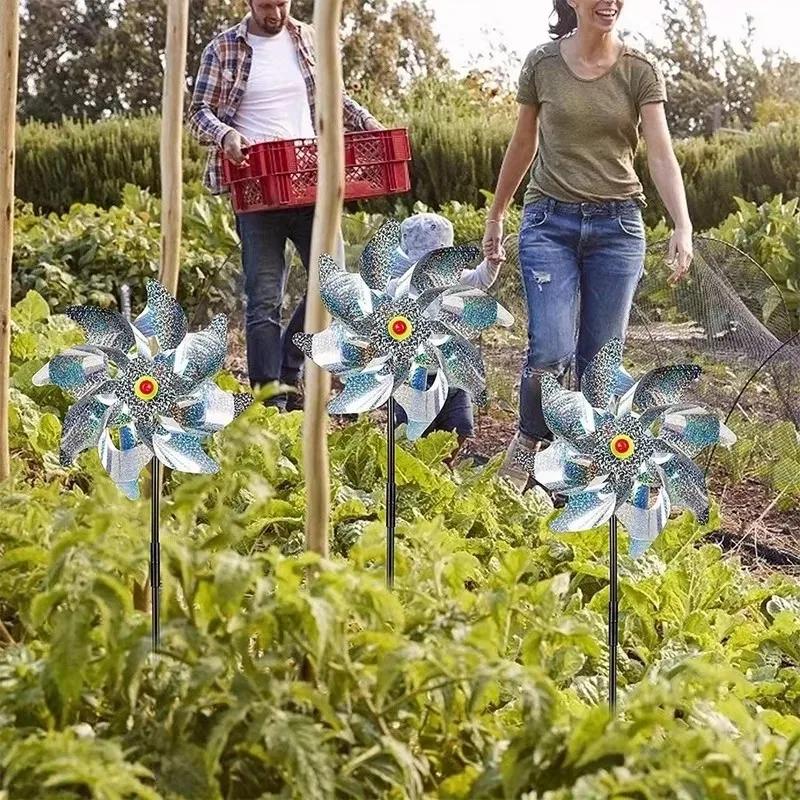 5PCS Bird Repeller Reflective Windmill Bird Repellent Anti Birds Windmill Spinner Child Windmill Garden Orchard Protection