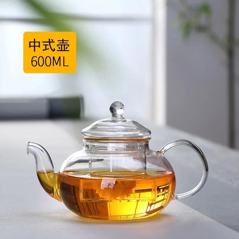 Högkvalitativ Värmebeständig Glas Tekanna Värmebeständig Förtjockad Glas Tekanna med Filter Uppvärmd Glas Teservis