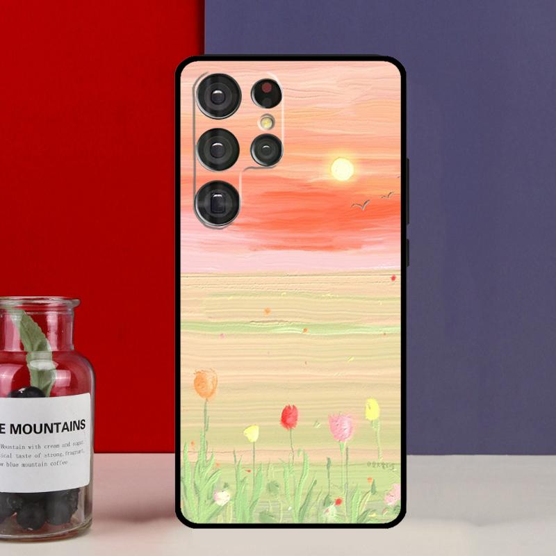 Korean Sunset Scenery Funda Case For Samsung Galaxy S25 Ultra S9 S10 S20 S21 S22 Plus S23 FE S24 Ultra Phone Cover