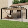 VidaXL Pergola with Louvered Roof Garden Gazebo Outdoor Pavilion Reception Tent Terrace 3x4 M Taupe Fabric 313928