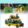 Creative Plastic Turtle Pizza Van Scene Playset With Four Collectible Action Figures