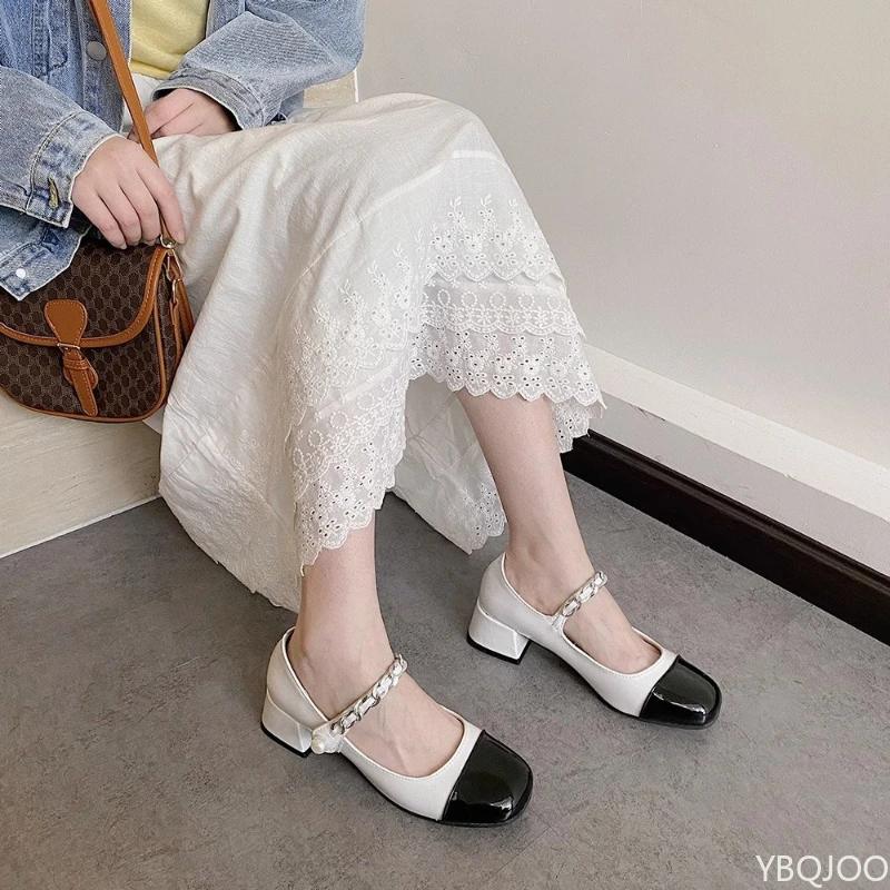 Fashion Vintage Mary Jane Shoes New Small Fragrant French Leather Shoe Ladies Elegant Pumps Fashion Versatile Women's High Heels Mujer