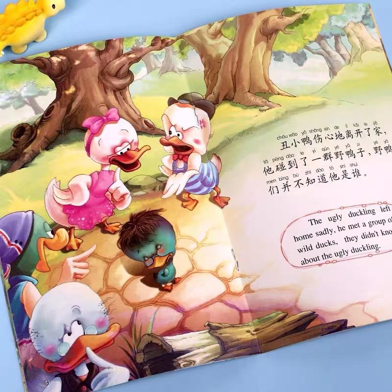 20 Picture Books Classic Fairy Tales Chinese English Bilingual Mandarin Character Bedtime Reading Fable Story For Kids Age 0-6