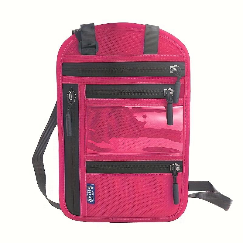 Blocking Neck Wallet Adjustable Strap Waterproof Nylon Passport Holder Secure Zipper Pockets Cards Cash Tickets Travel Documents