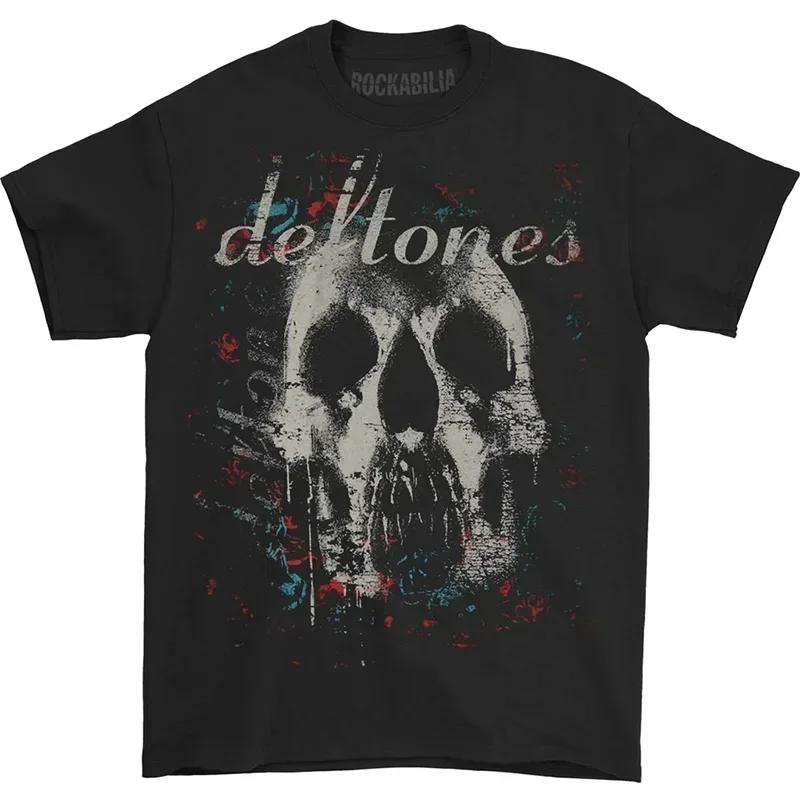 Deftones T-Shirt Herren Hohe Qualität Baumwolle T-Shirts Mode Damen Kurzarm Tops Punk Musikstil Metal Amerikanisches T-Shirt Tops