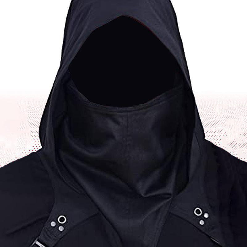 Cyberpunk Witch Hat Medieval Hooded Cape for Halloween Cosplay Role-playing Clothes Hooded Cloak
