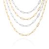 2.5/2.7/4mm Stainless Steel Gold/Silver Color Paper Clip Link Chain Necklace Fashion Jewelry Can Be Customized Length 14-30inch