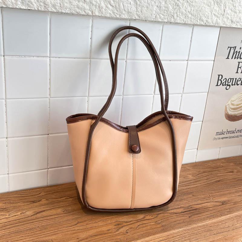 2026 Spring New Vintage Solid Color Large Capacity Tote Hobo Shoulder Top Handle Bag Women Fashi Casual Commuter Handbag