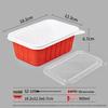 900ml Red Rectangular Disposable Food Containers