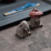 Handgefertigtes Sitzender Elefant Ornament Klein Tee Haustier Mini Süße Statue Zimmer Tee Tisch Dekorationen für Tee Liebhaber Freund