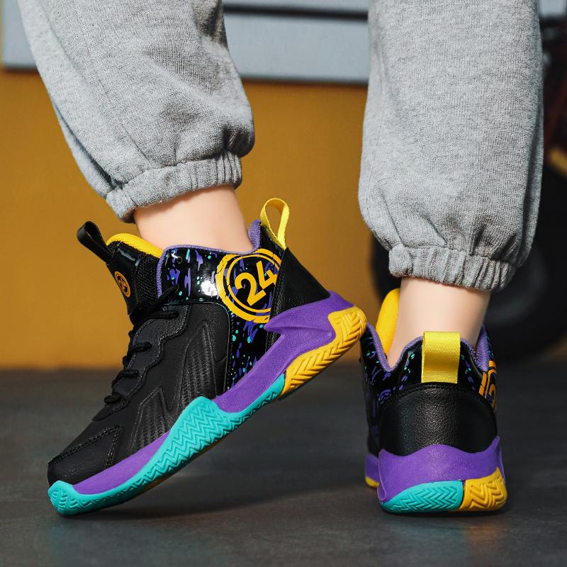 31-40 Kinder und Jugendliche Übergröße Rutschfest Verschleißfest Modische High-Top Basketballschuhe Sportschuhe
