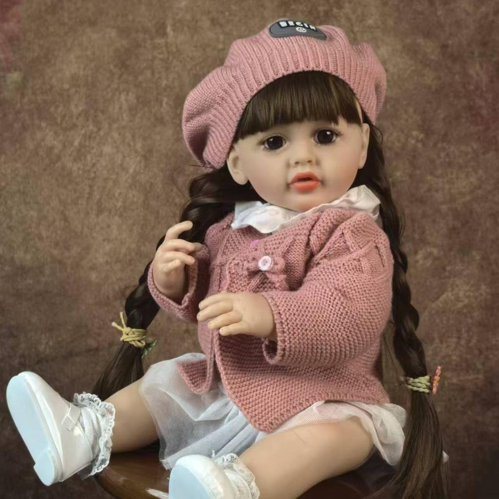Lifelike Princess Reborn Baby Dolls Girl Full Silicone Vinyl 22 Inch Baby Doll Toys Made of KEIUMI Kids Birthday Gifts