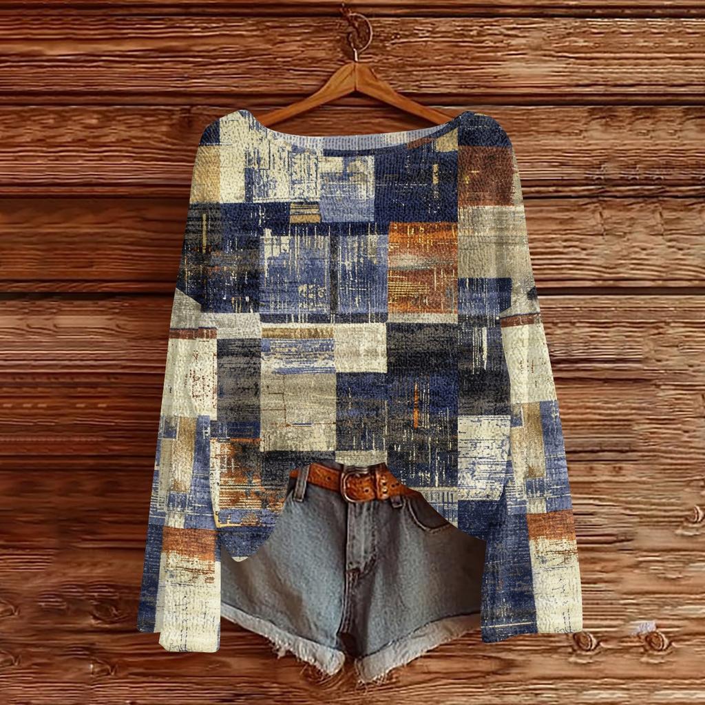 Damskie jesienne swetry z długim rękawem, bluzki z nadrukiem, swetry pulowerowe, luźne, eleganckie, codzienne, podstawowe ubrania