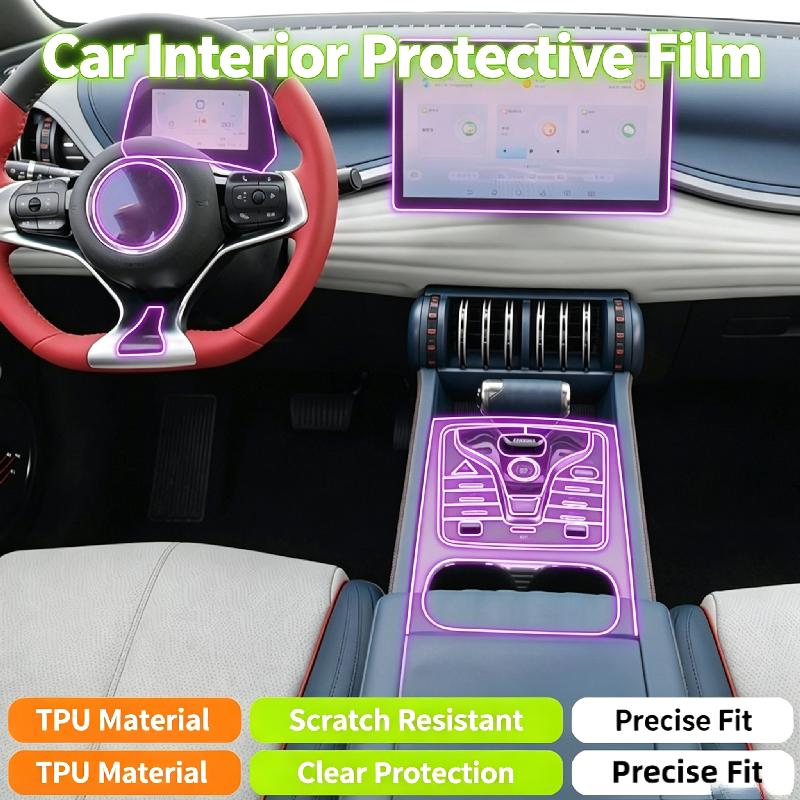 For 22-25 BYD Yuan PLUS car interior gear shift center console screen dashboard transparent TPU anti-scratch protective film