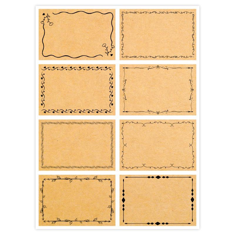 Kraft Paper Border Stickers: 80-Pack Blank Adhesive, Handwritten Storage Labels In Stock