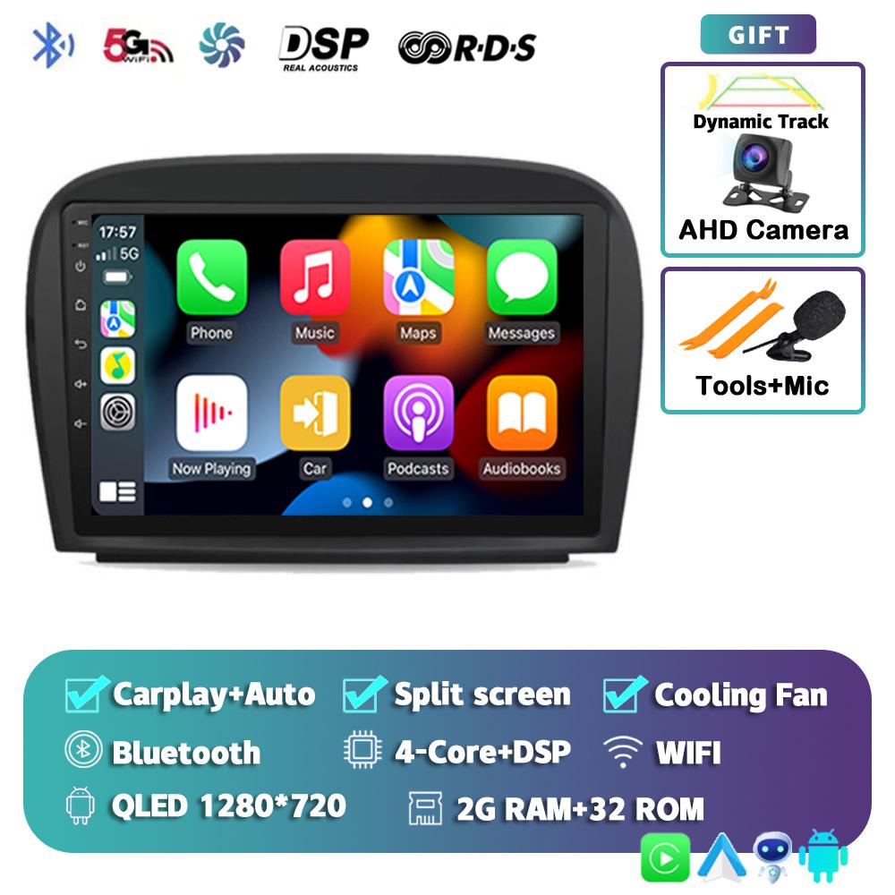 

Android 14 Carplay автомобильное радио для Mercedes Bens SL R230 SL350 SL500 SL55 SL600 SL65 2001-2007 мультимедийный проигрыватель стерео головное устройство
