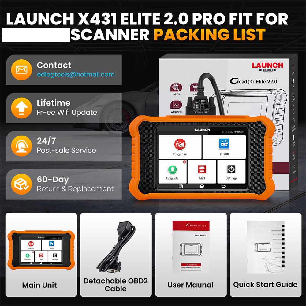 LAUNCH X431 Elite 2.0 Pilnas