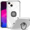 Protective Case for iPhone 15 Plus - Booling - Reinforced Corners - Adjustable Stand - Transparent and Black