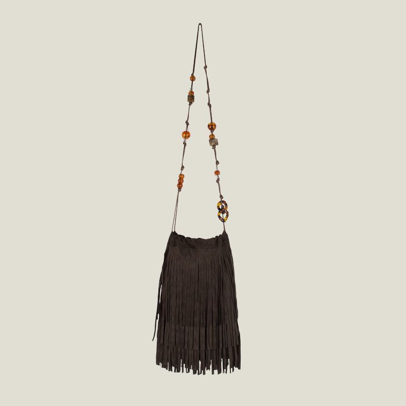 

Women s Bag 2024 New Arrival Niche Designer Bohemia Style Deerskin Tassel Crossbody Retro Phone Bag Brown Brown