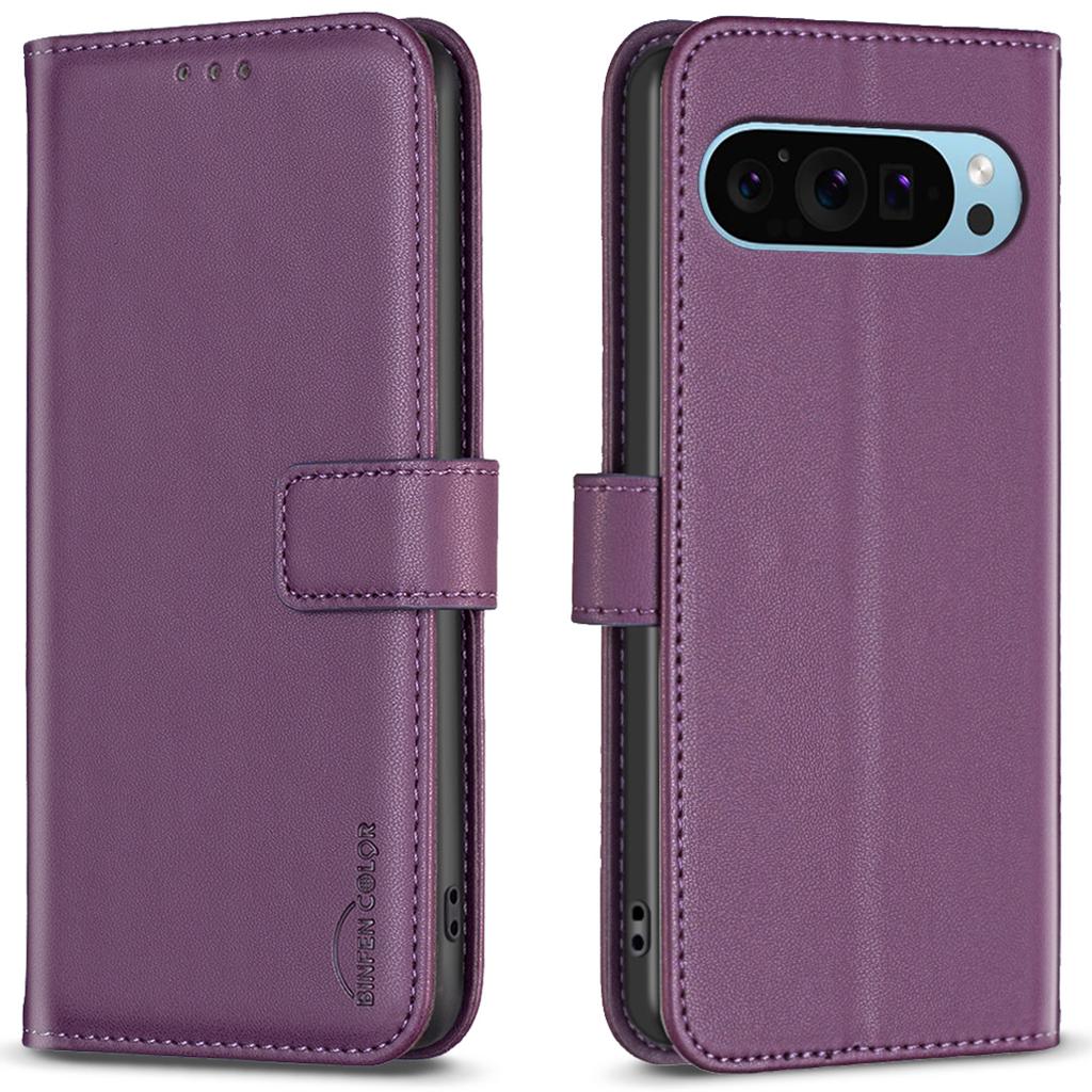 BINFEN COLOR BF17 For Google Pixel 9 Pro XL Leather Case Stand Magnetic Closure Flip Folio Phone Cover