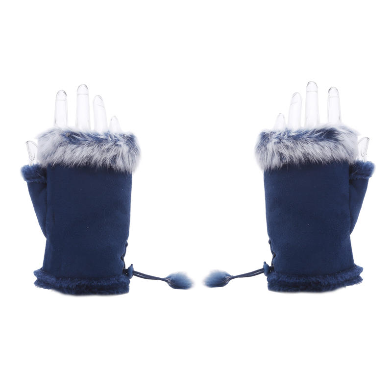 

Fashion Winter Women Warm Touchscreen Gloves Half-Finger Thick Soft Comfortable Stretch Gloves High Quality Material Excellent Fast Delivery One Size синий